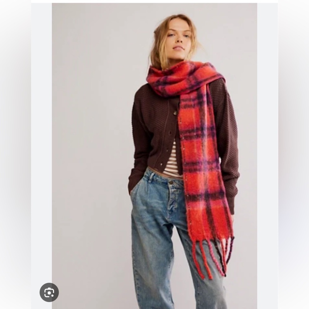 Free People Fringe scarf, new without tags. Never worn. “Black Combo”